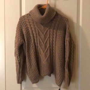 Light brown turtleneck sweater